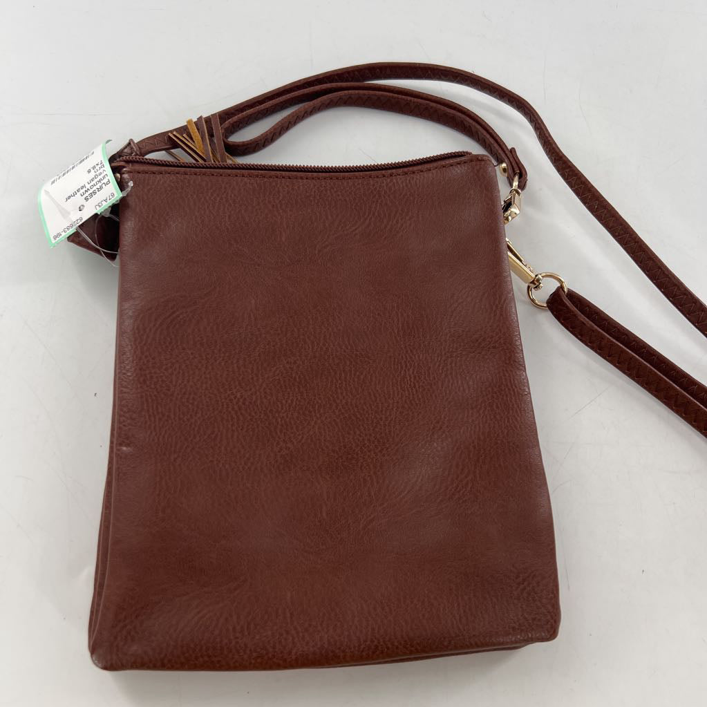 vegan leather tassel crossbody