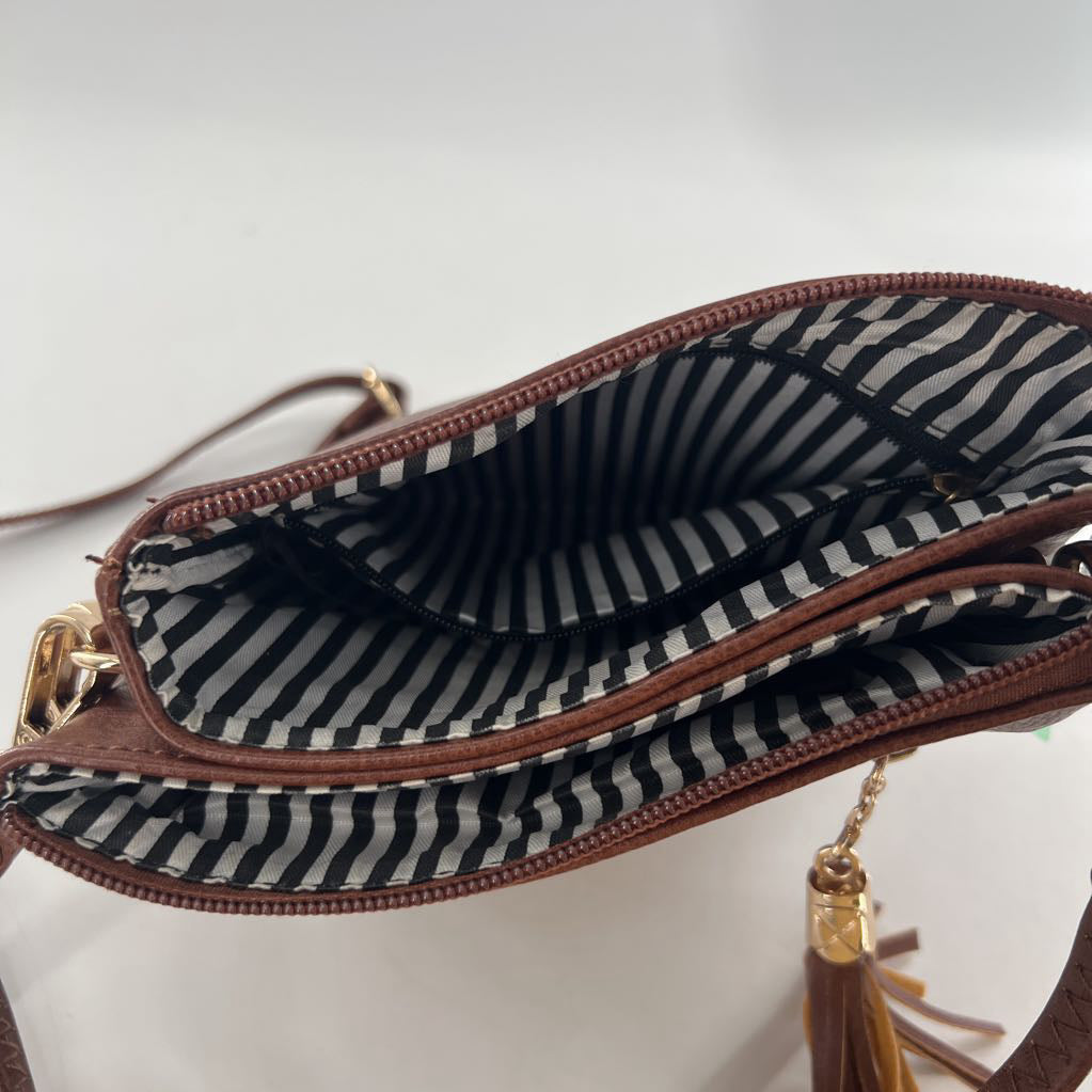 vegan leather tassel crossbody
