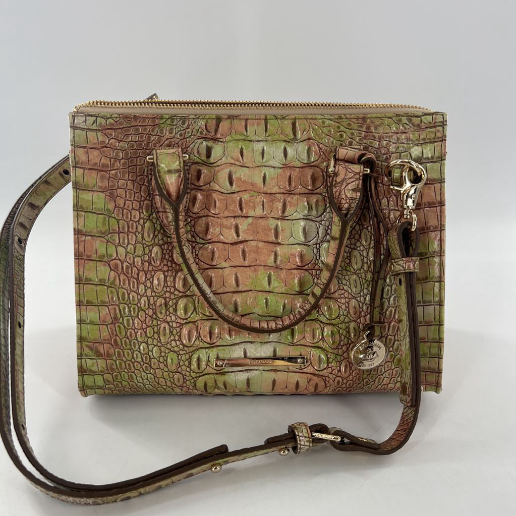 croc embossed convertible satchel