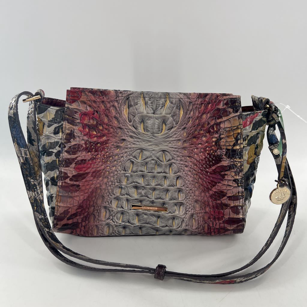 croc embossed adjustable strap shoulder bag