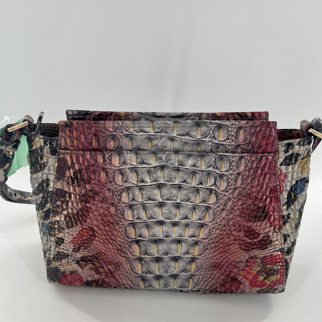 croc embossed adjustable strap shoulder bag