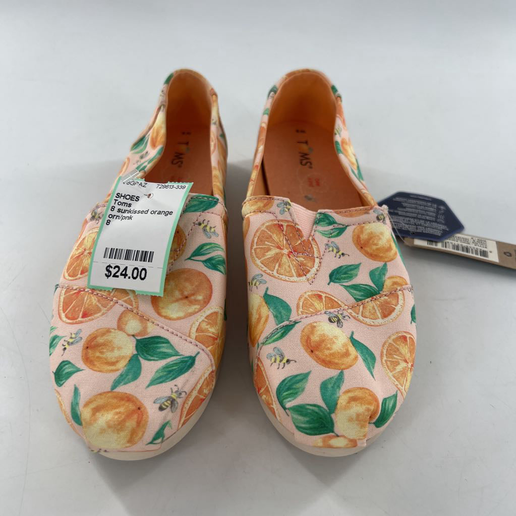 8 sunkissed orange slip-on