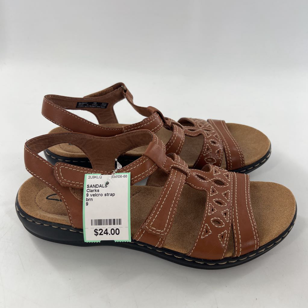 9 velcro strap leather sandal