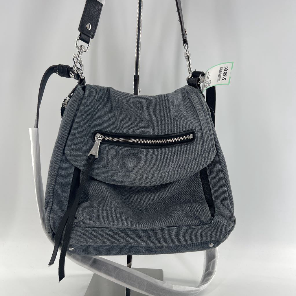 R278 denim & leather purse