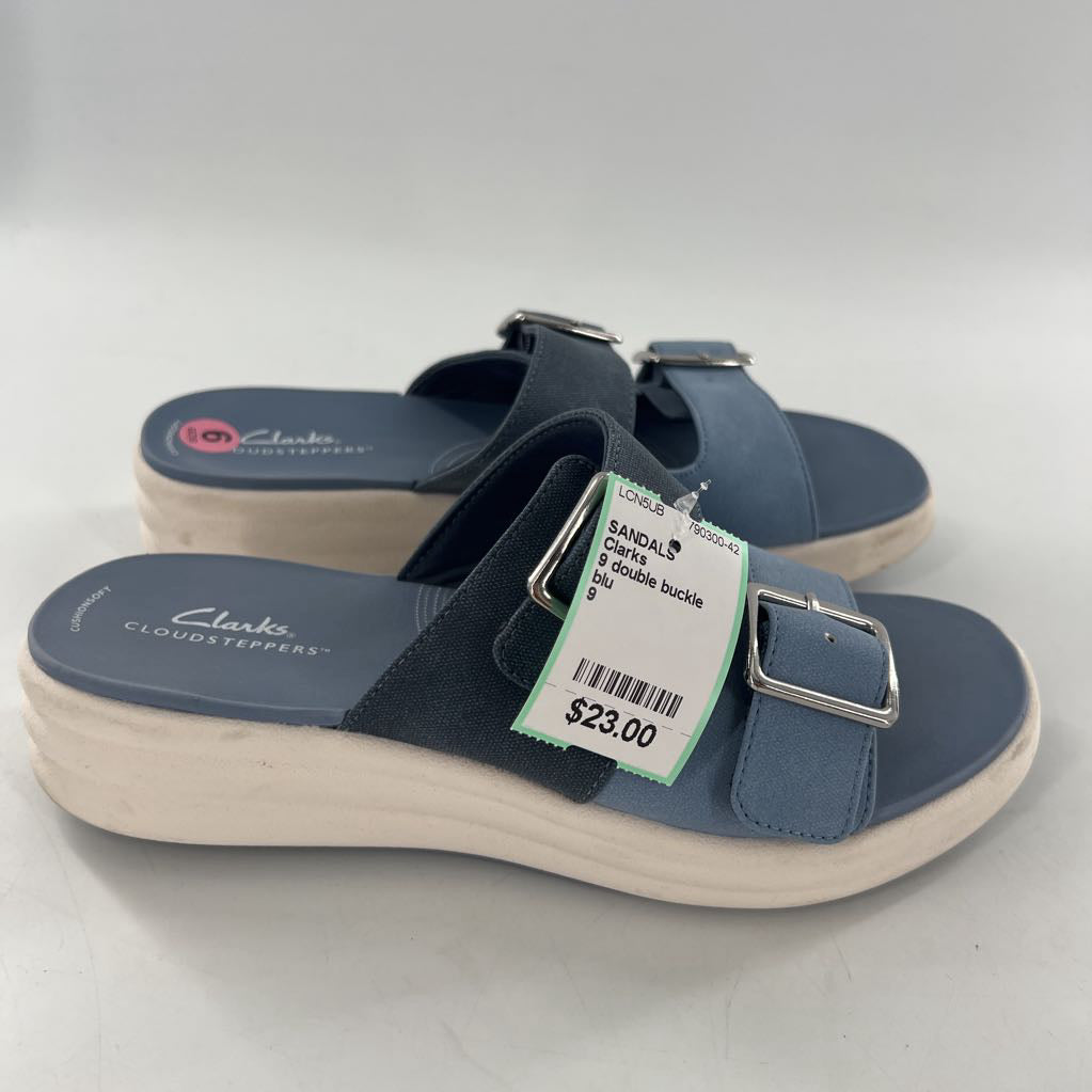 9 double buckle platforn sandal
