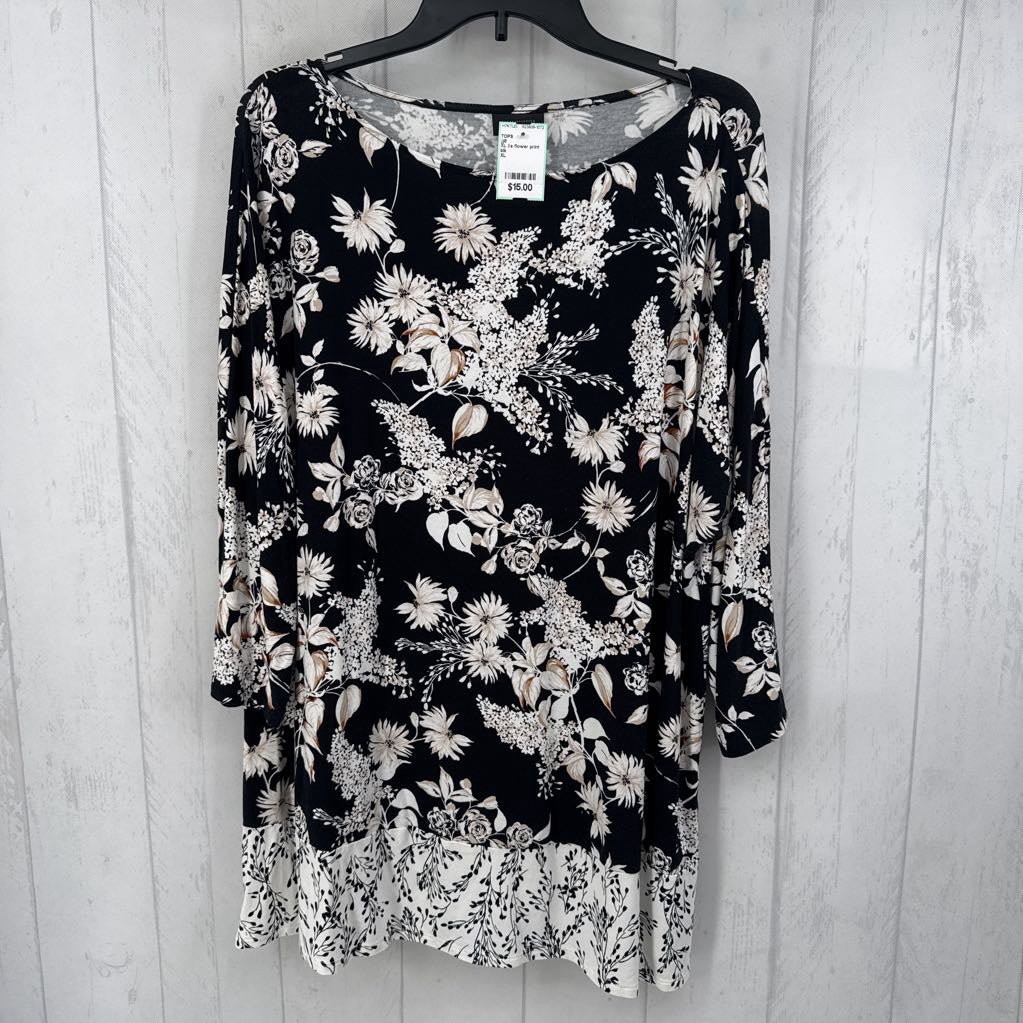 XL l/s flower print top