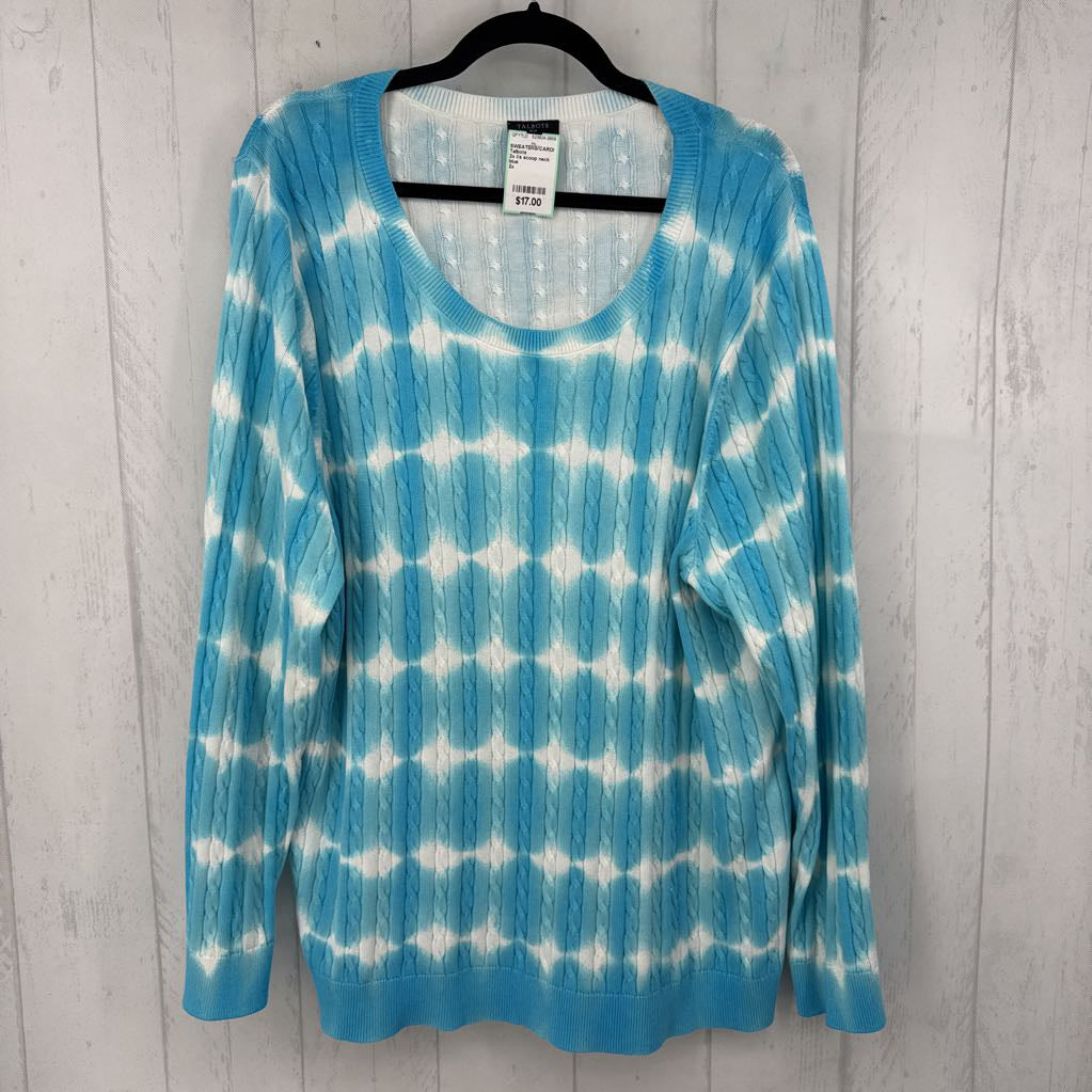 2x l/s scoop neck tie-dye sweater