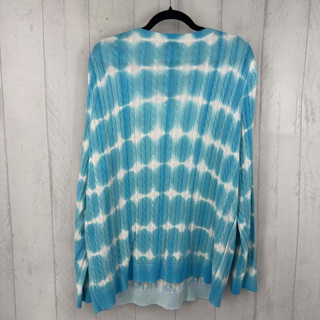 2x l/s scoop neck tie-dye sweater