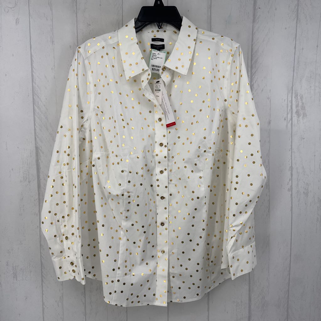 16w l/s polka dot button shirt