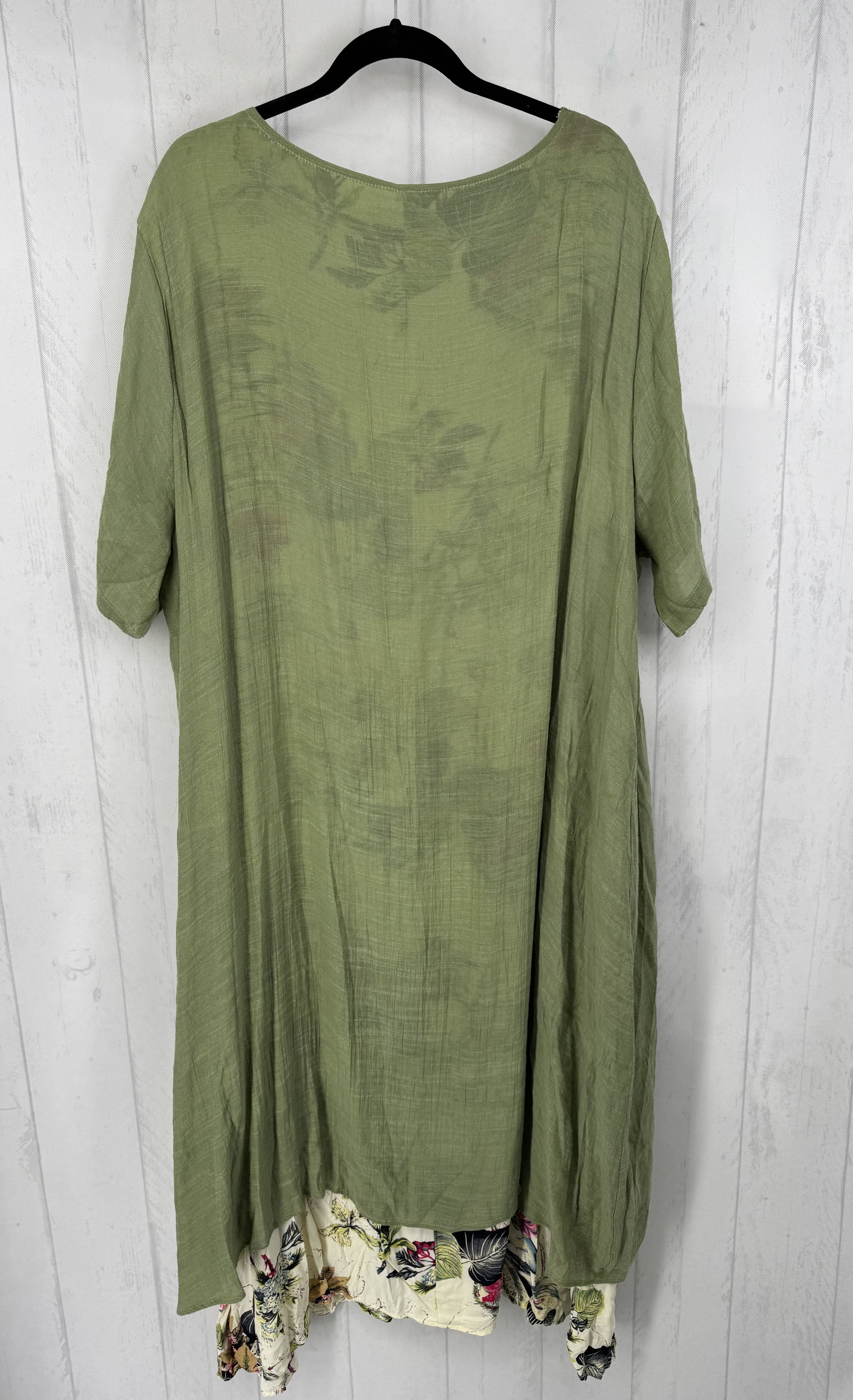 4XL layered flo print s/s dress