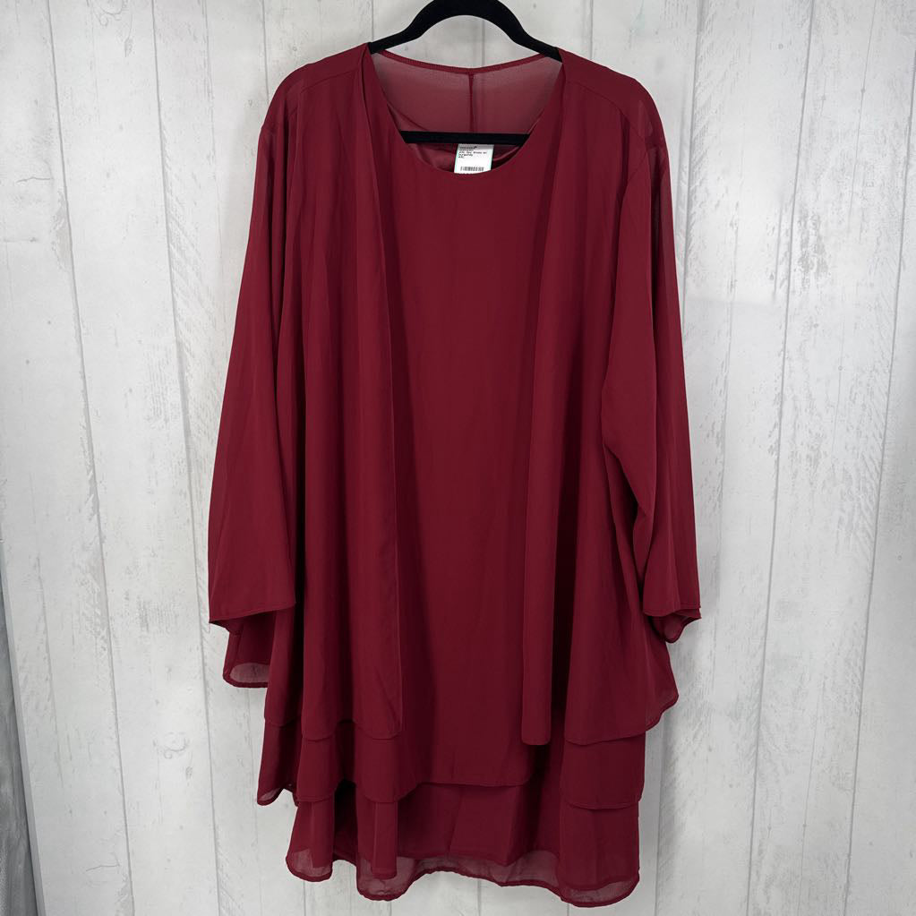 4XL 2pc dress w/ sheer overlay