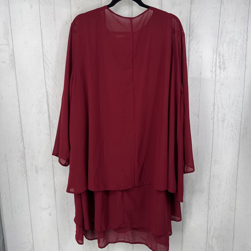4XL 2pc dress w/ sheer overlay