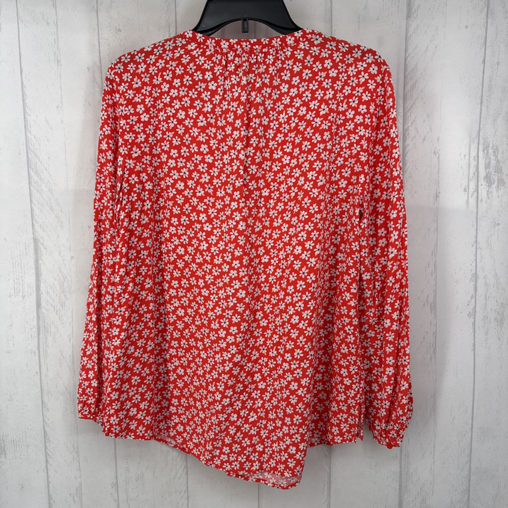 M flo print v-neck l/s top