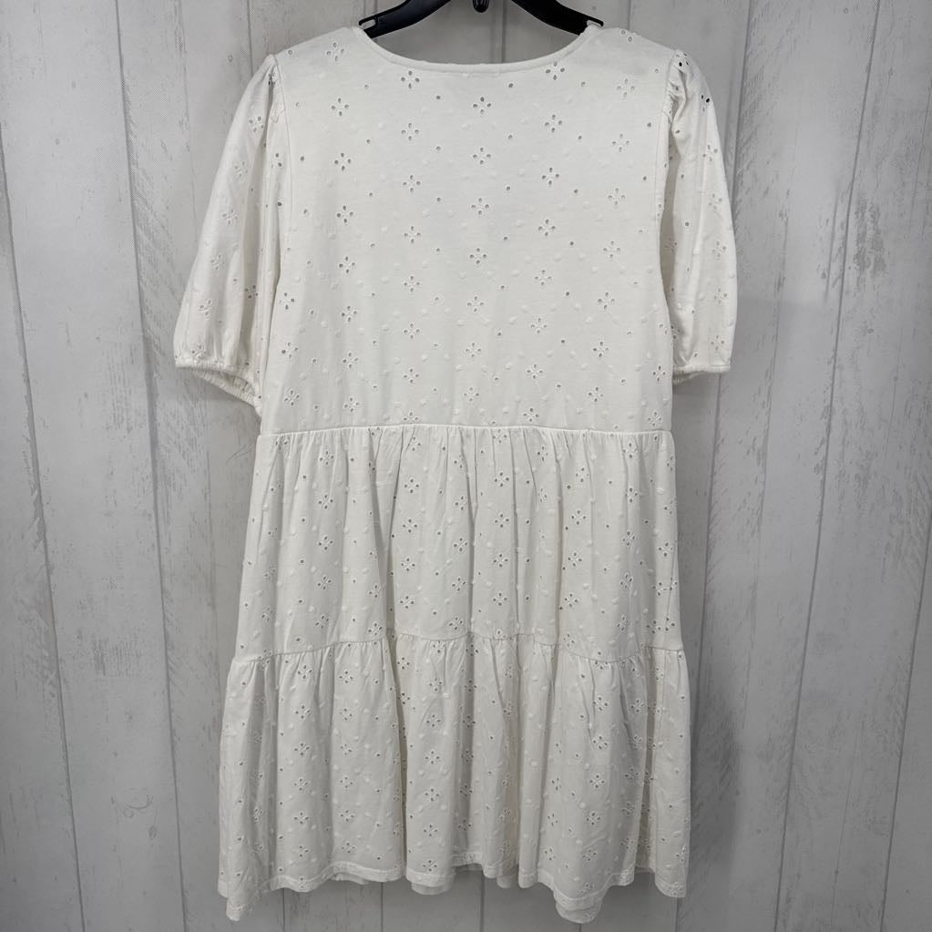 R100 M eyelet button down tiered s/s dress