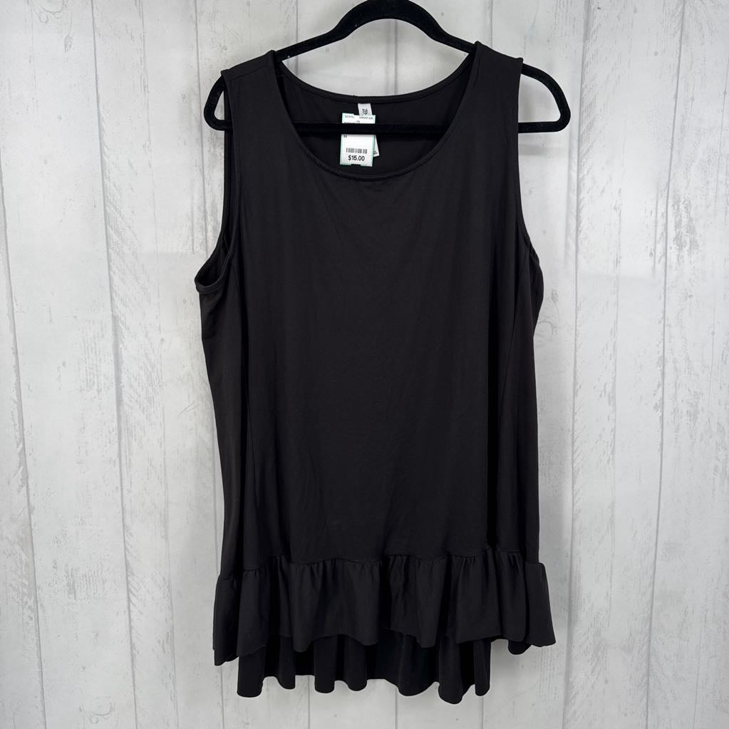 2X ruffle hem tank