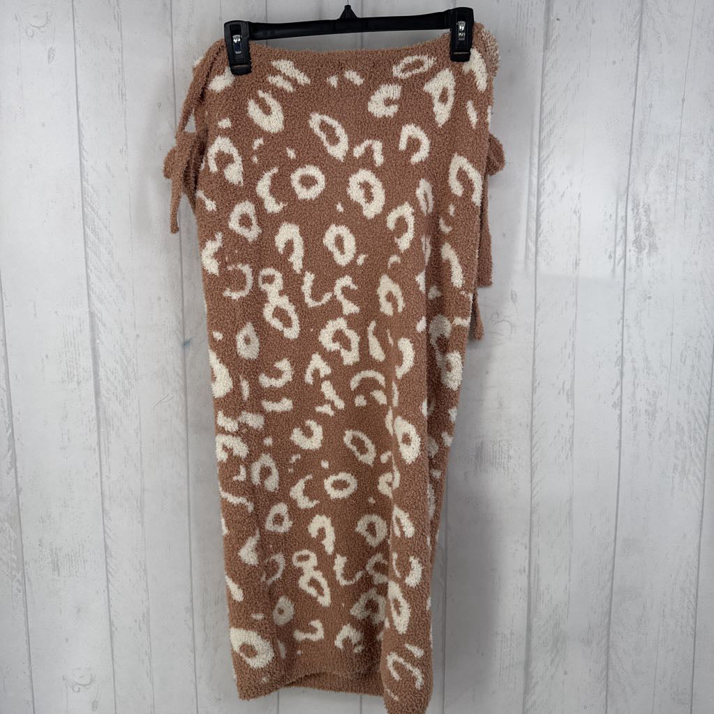 S tie slv animal print dress