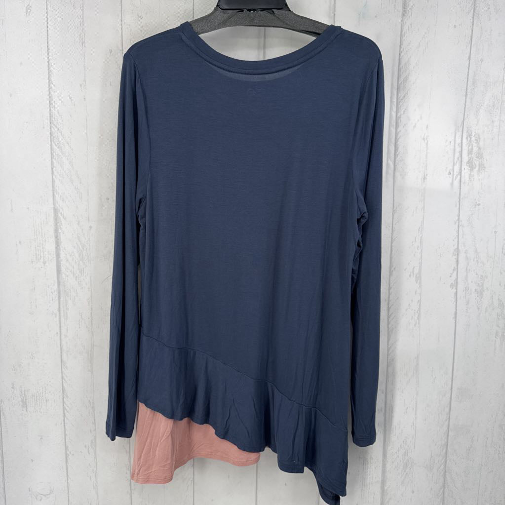 L l/s ruffle hem top
