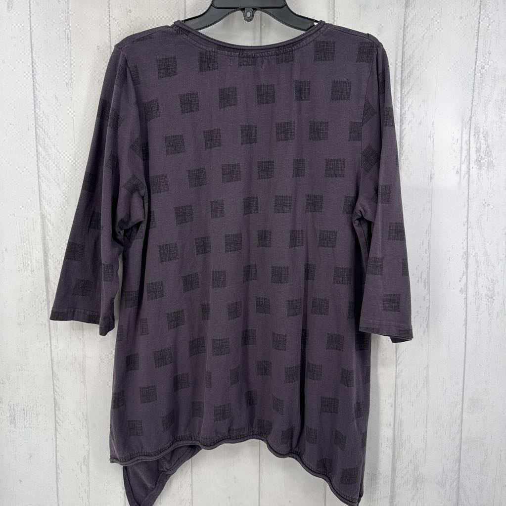 L 3/4 slv shark bite tunic
