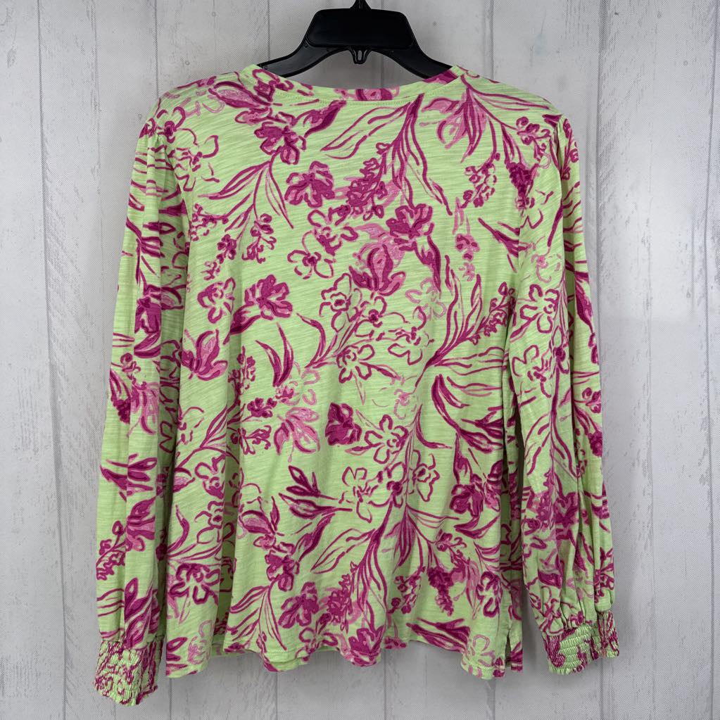 L l/s flower print top