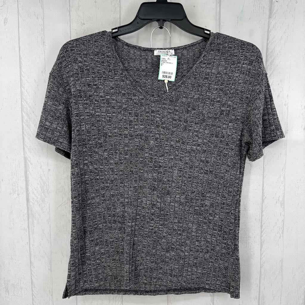 M 2pc rib knit v-neck s/s top & shorts