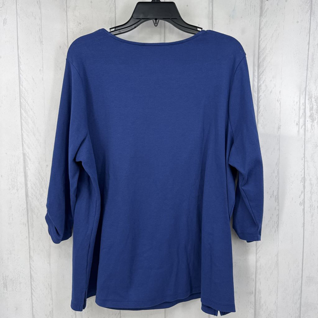 XL round neck 3/4 slv tee