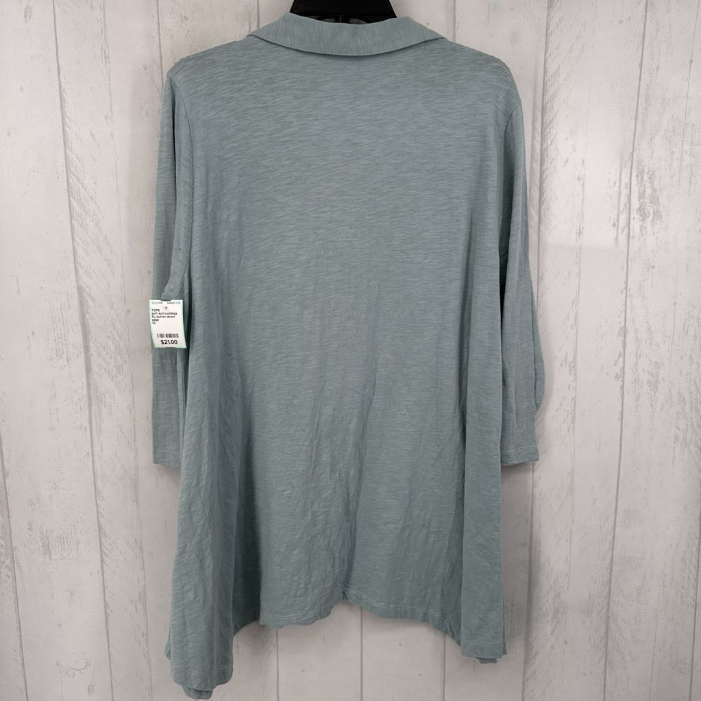 XL button down elbow slv top