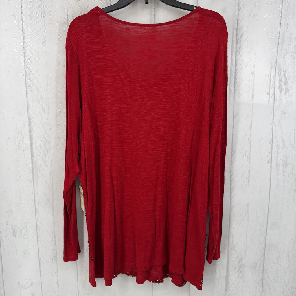 R70 2X sequin stripe scoop neck l/s top