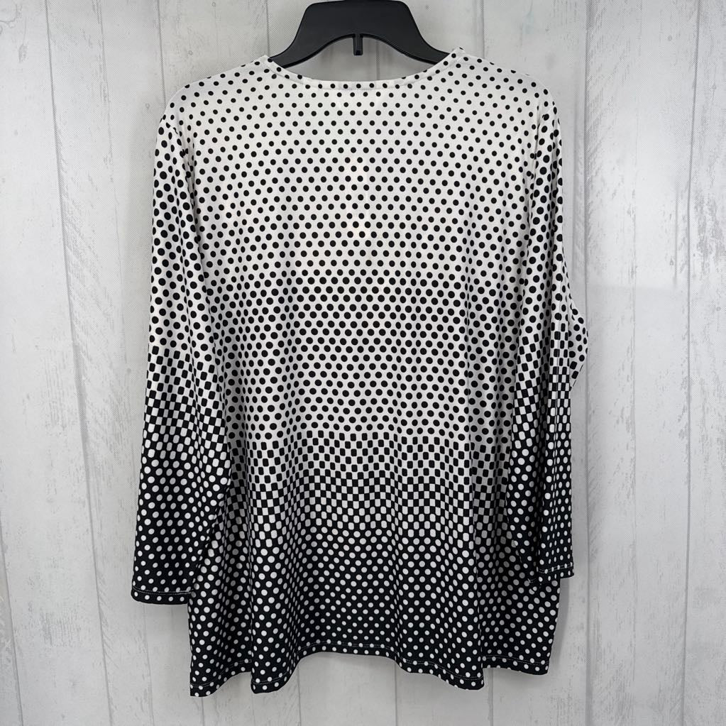 R79 3X polka dot cutout 3/4 slv top