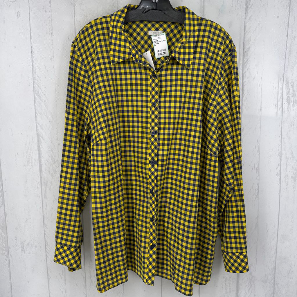 R74 3X plaid button down l/s top