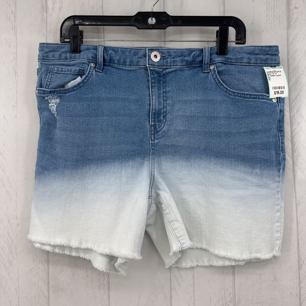 16 ombre cutoff jean shorts