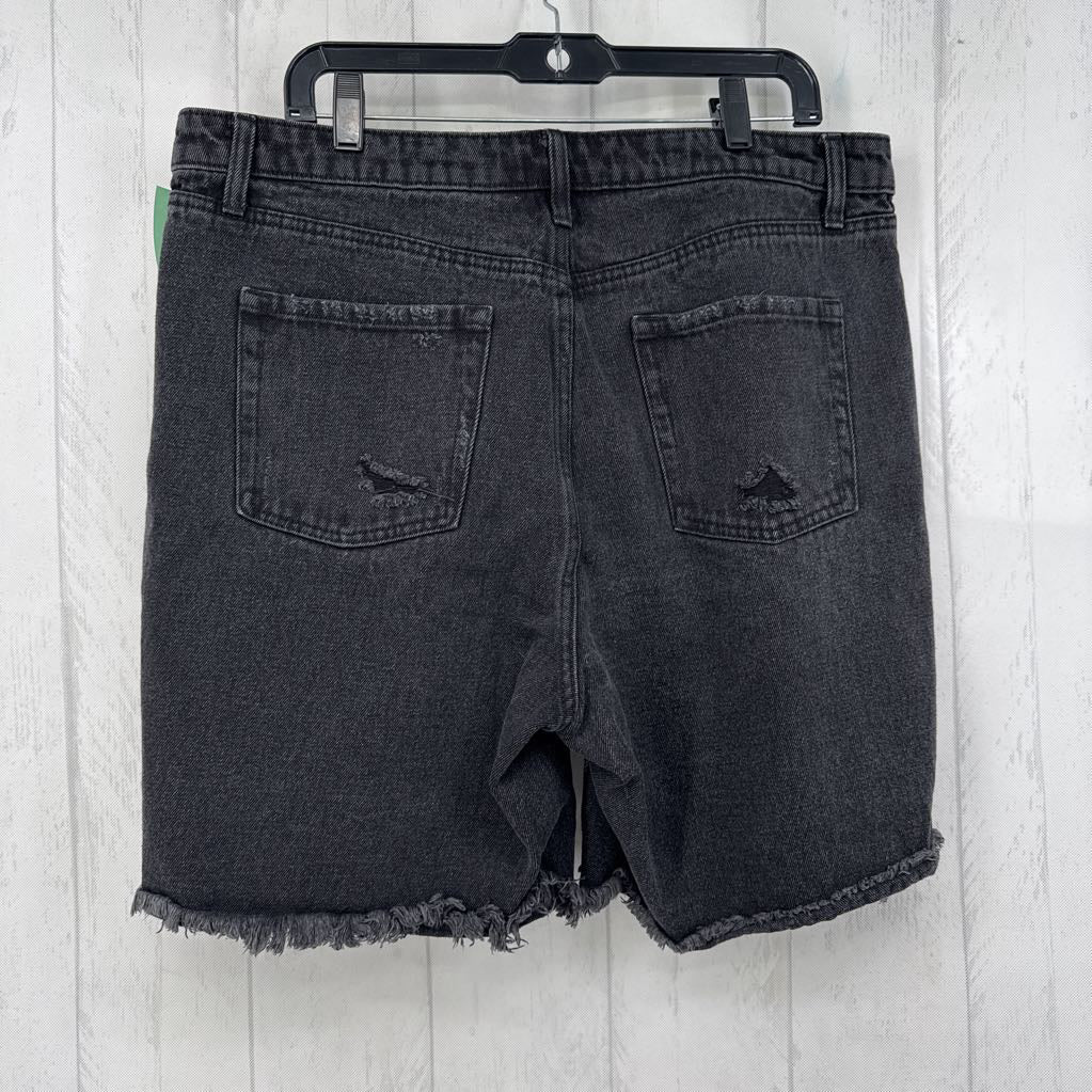 16 hi-rise denim bermuda shorts