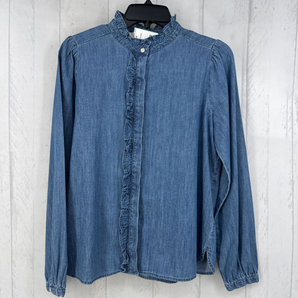 XS denim button down l/s top