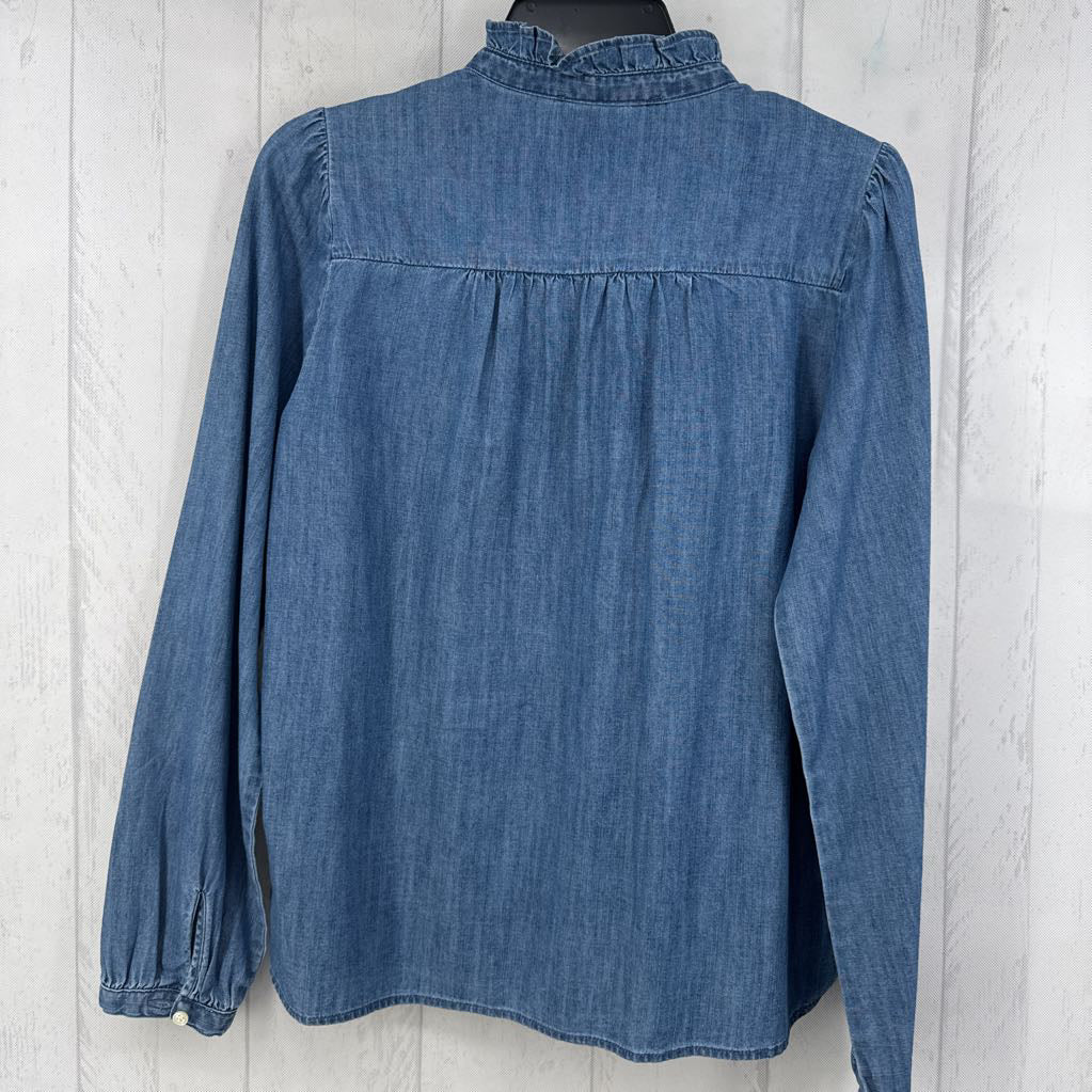 XS denim button down l/s top