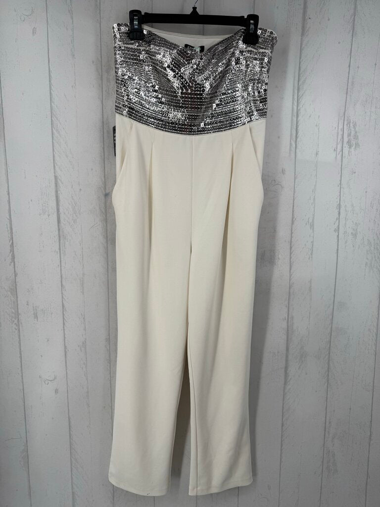 R108 10 sequin bandeau jumpsuit