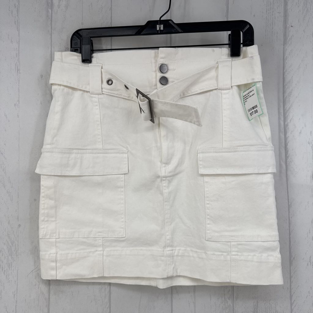 9 belted twill skirt