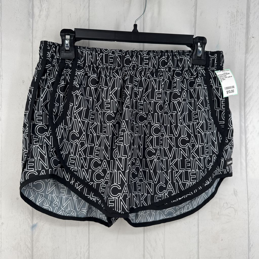 M logo print pull-on shorts
