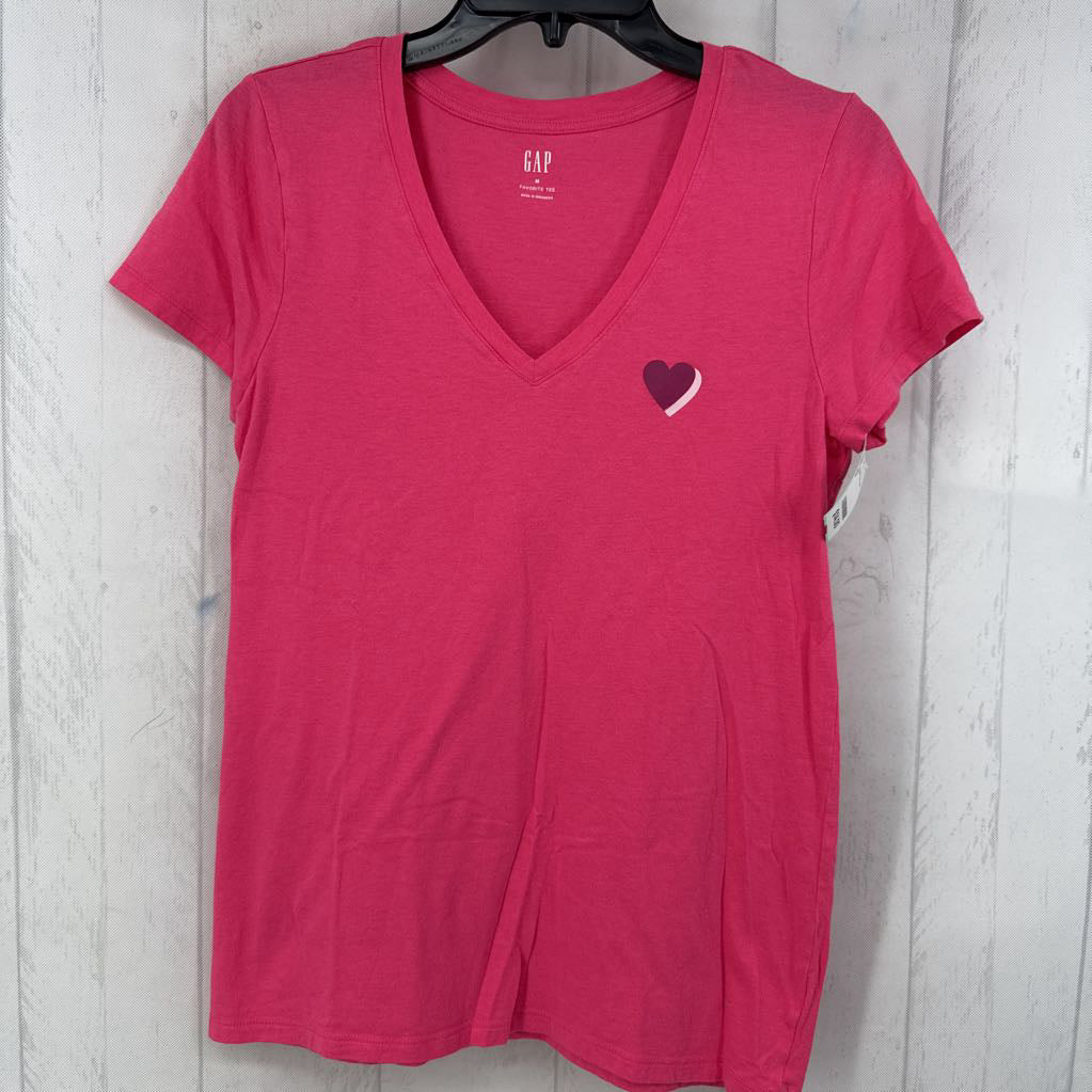 M v-neck s/s tee-heart