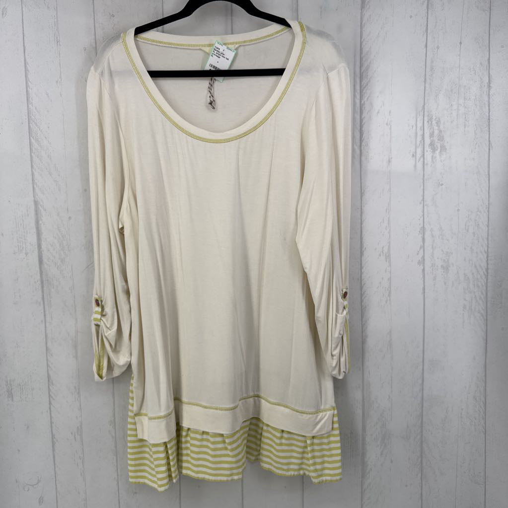 XL stripe hem tab slv tunic