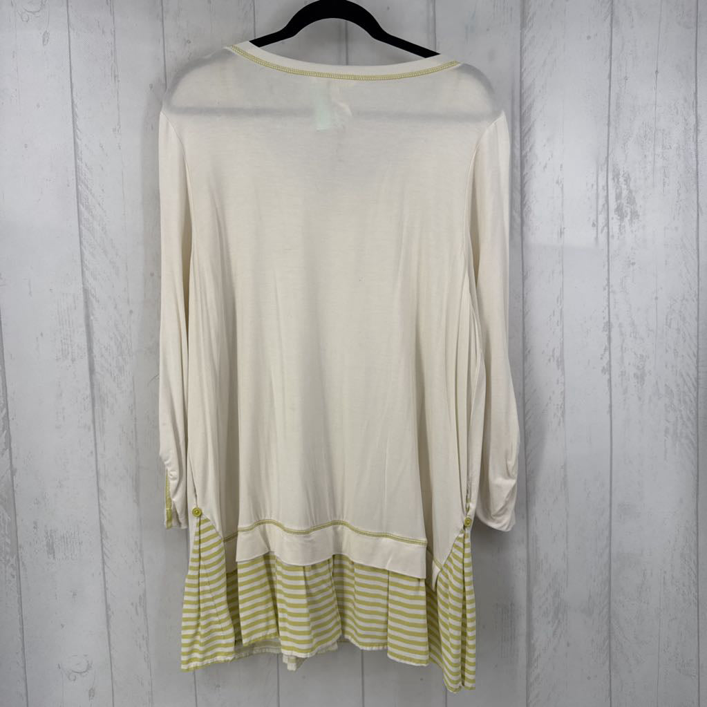 XL stripe hem tab slv tunic
