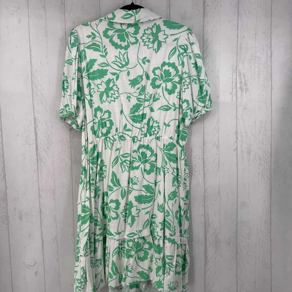 R78 L flo print button down s/s dress