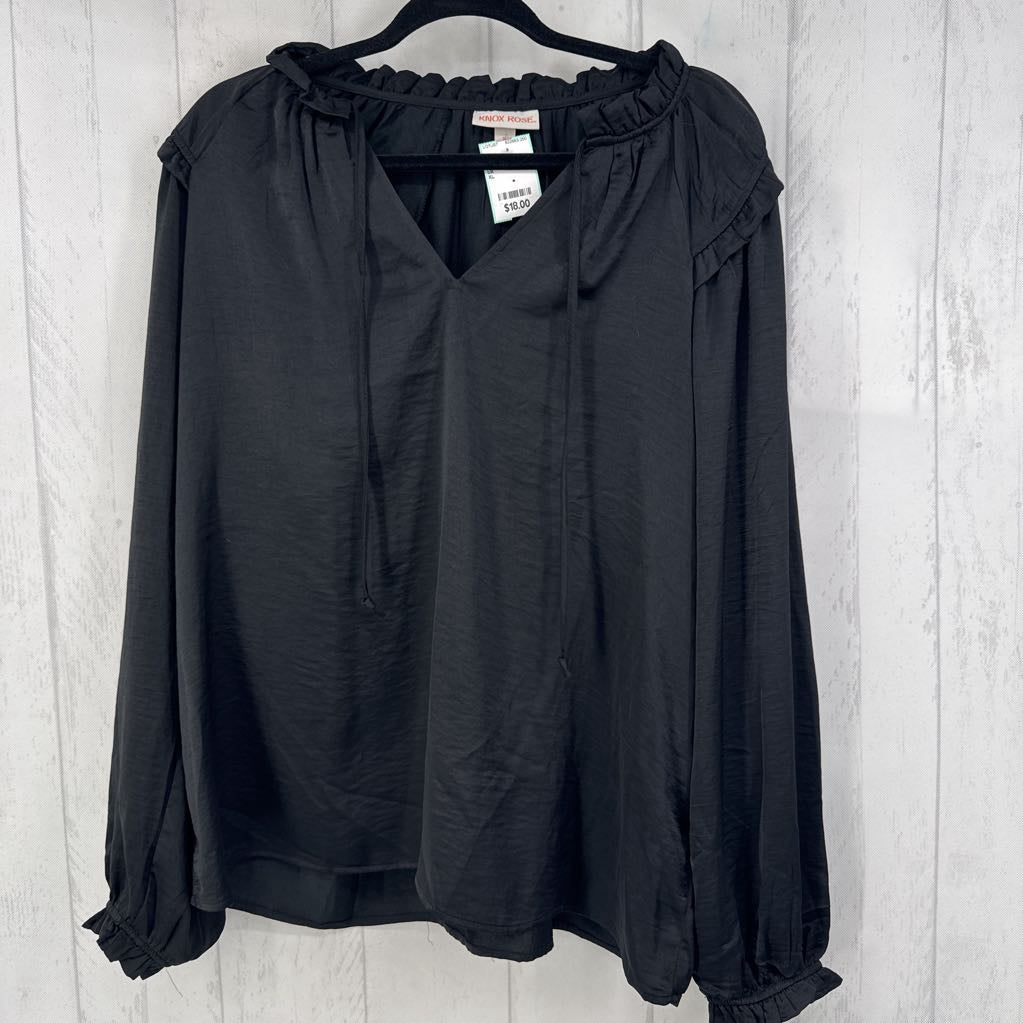 XL tie front l/s top