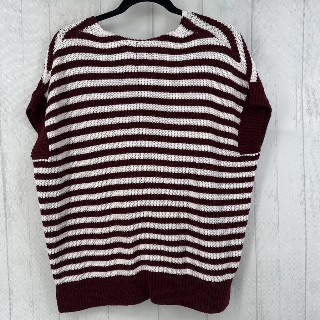 XS striped v-neck s/s sweater