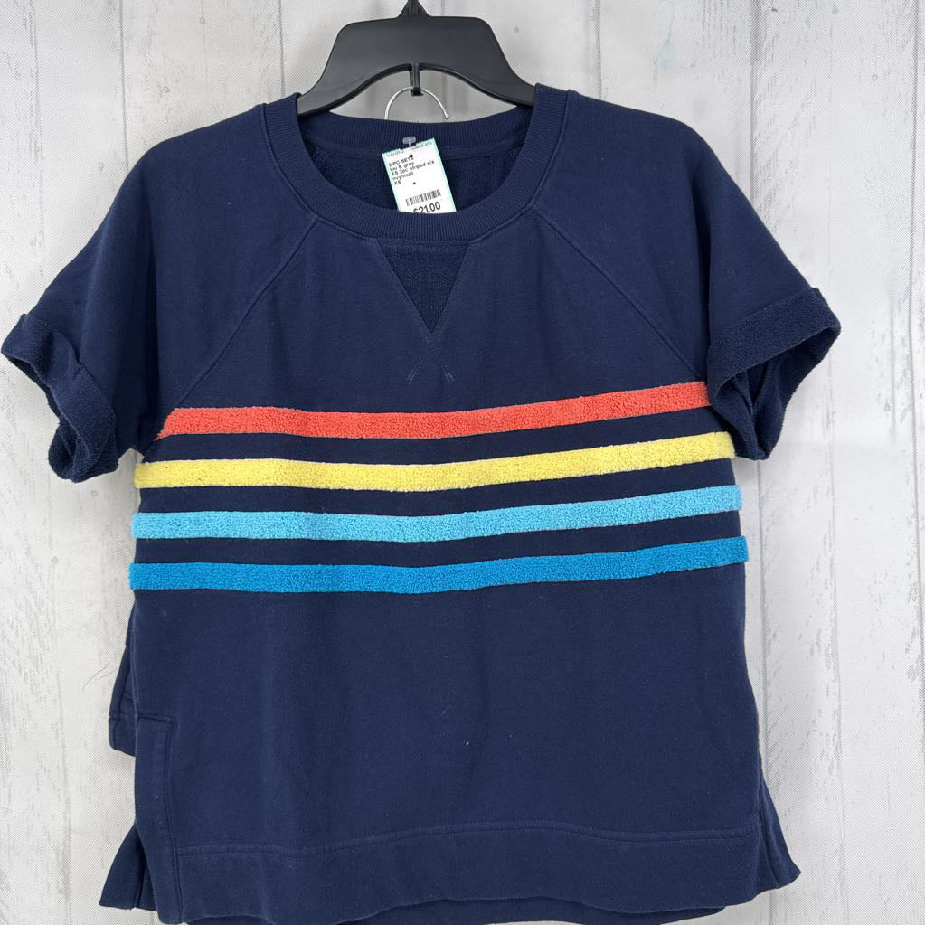 XS 2pc striped s/s sweatshirt shorts set