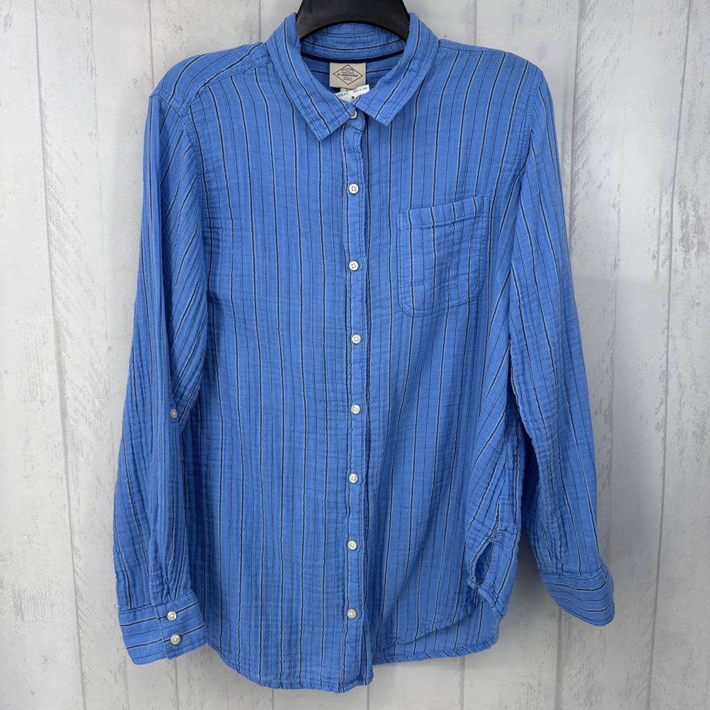 XL striped button down l/s top