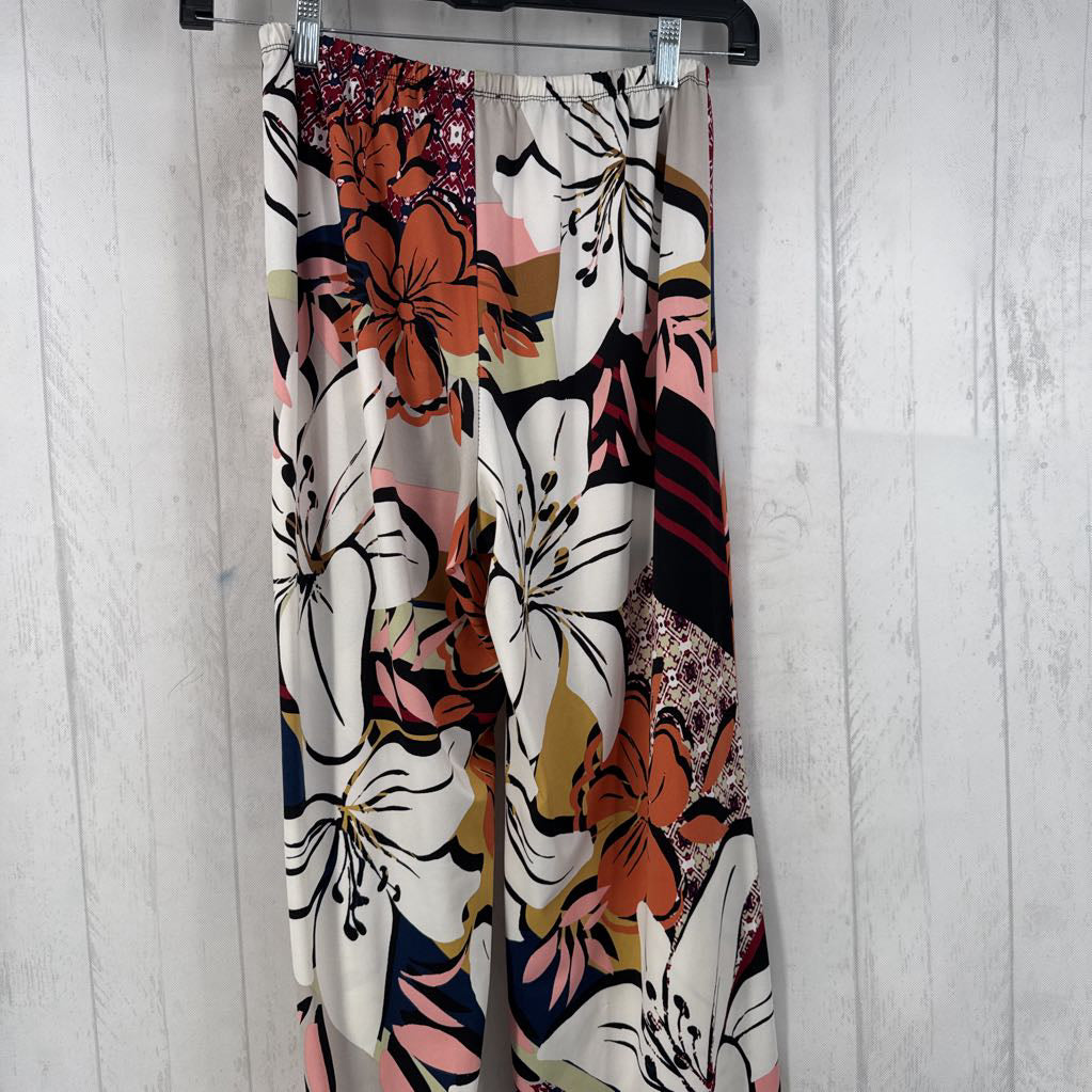 M printed pull-on wide leg pant