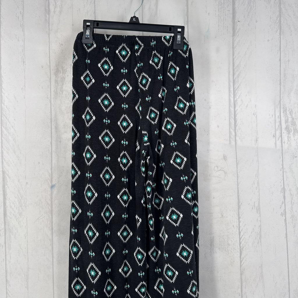 M printed wide leg pant