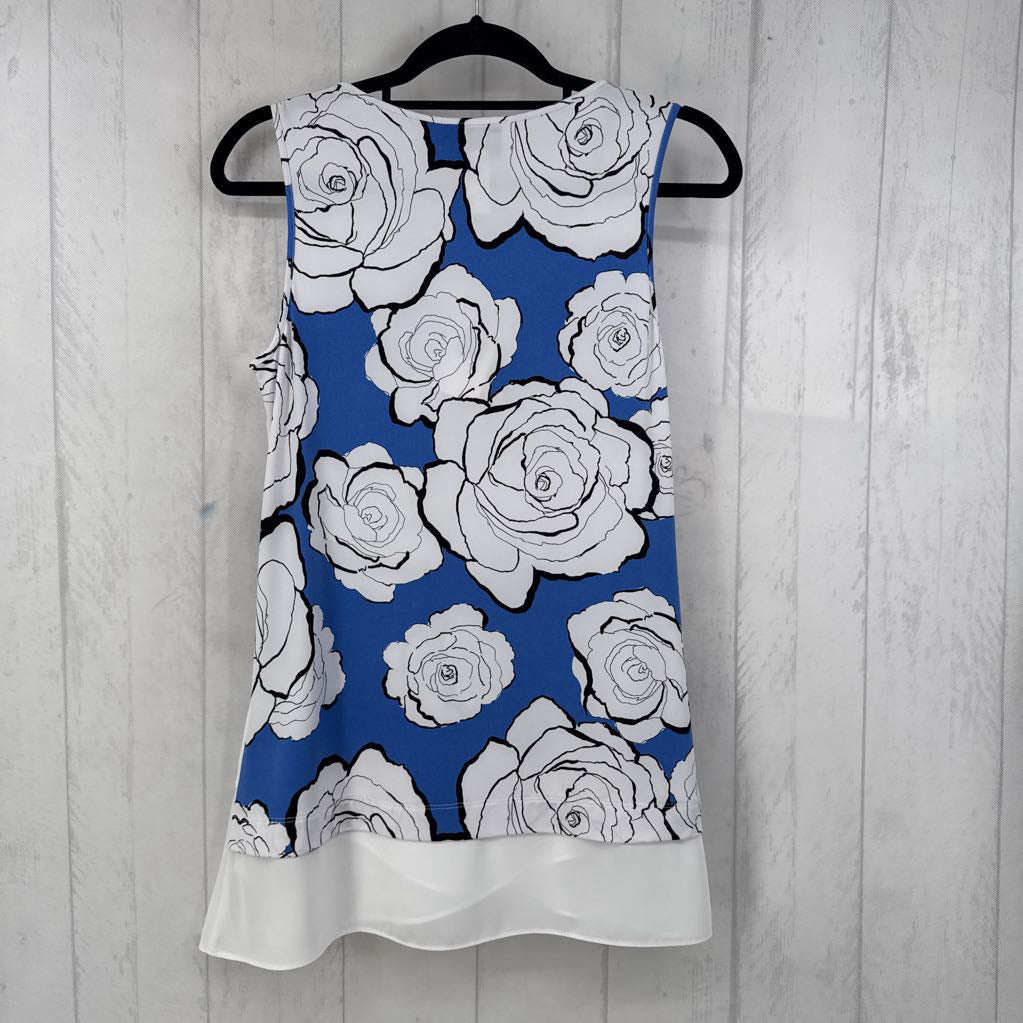 R105 6 layered hem flo print tank