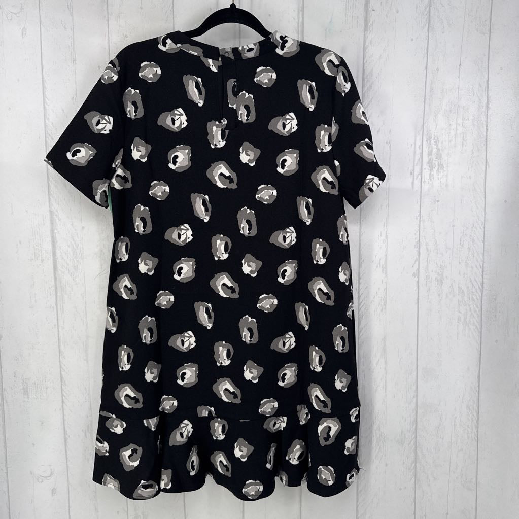 M notch neck animal print s/s dress