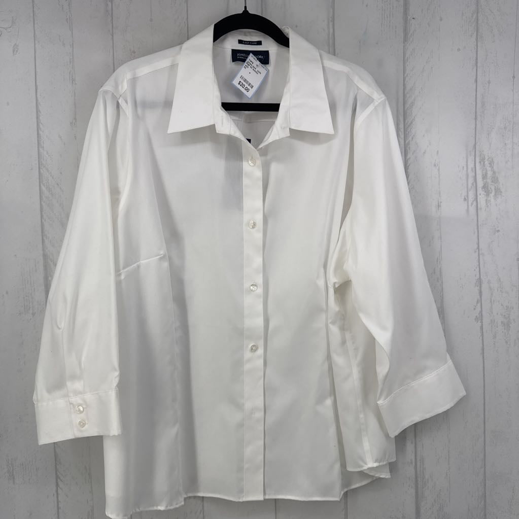 R69 3X button down 3/4 slv top