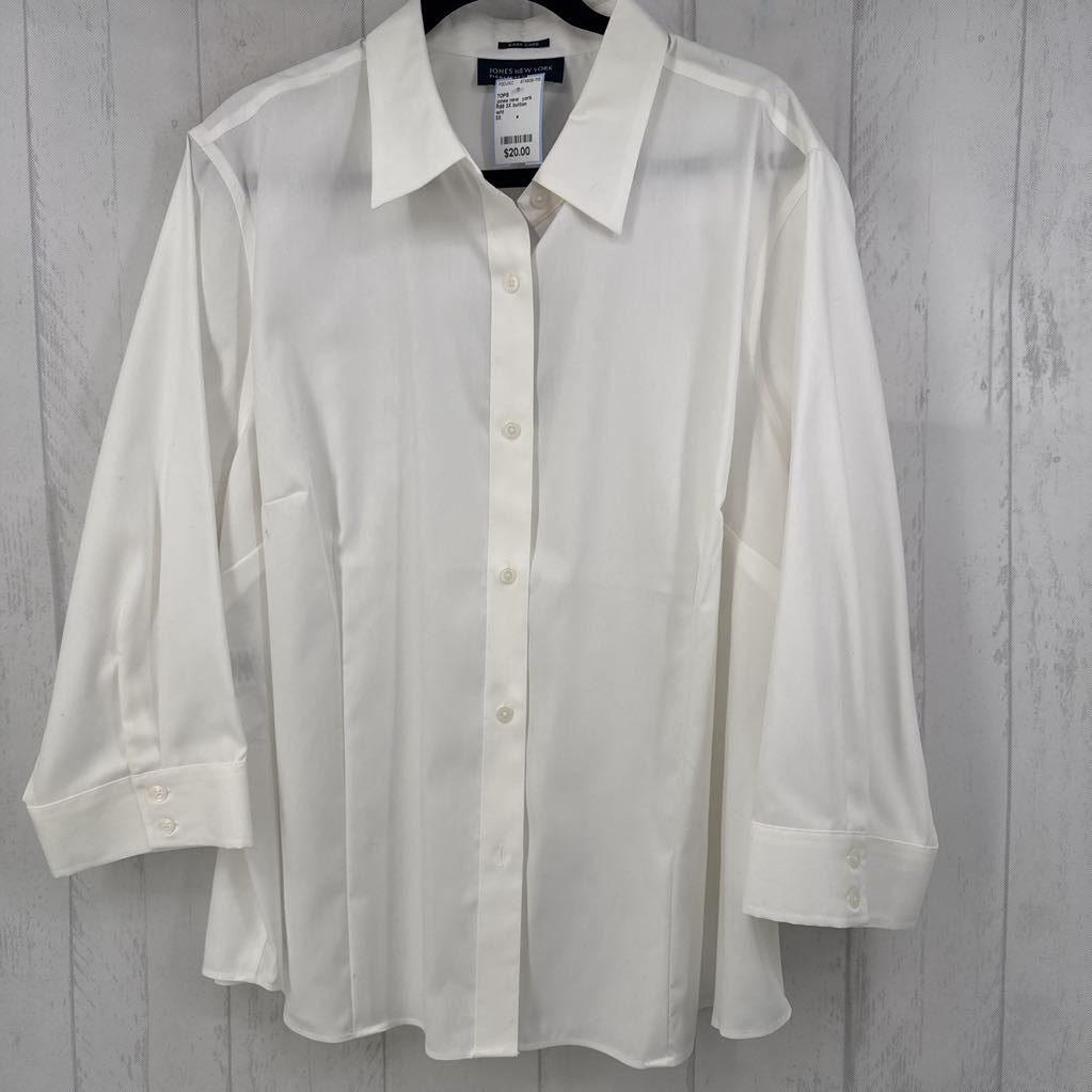 R69 3X button down 3/4 slv top